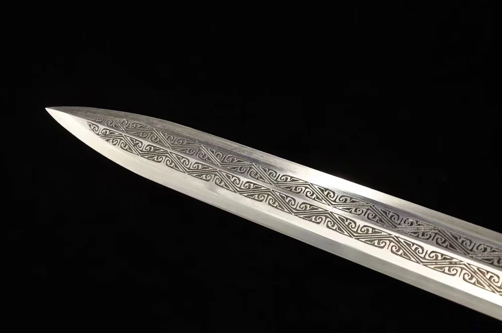 Real Battle t1095 High Carbon Steel Chinese Sword Full Tang Quality Han Jian Sliver Fittings Asian Saber |