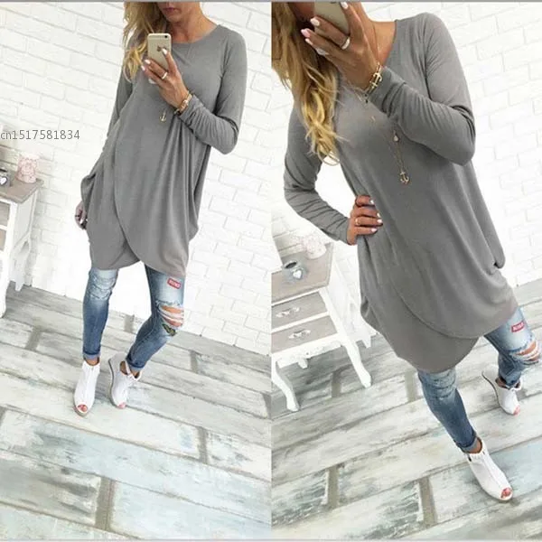 Женская футболка Fanala с длинным рукавом 2016 го года|t shirt women 2016|t loosefashion t |