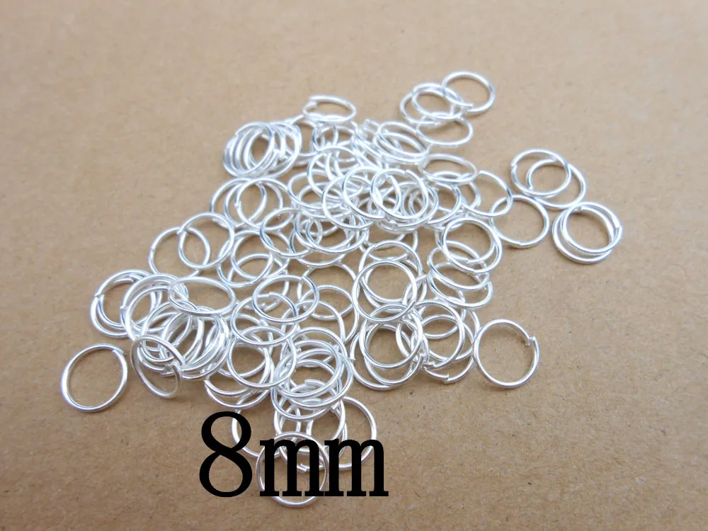 Кольцо-переходник для украшений «сделай сам», серебро 500 пробы, 8 мм, 925 шт./лот