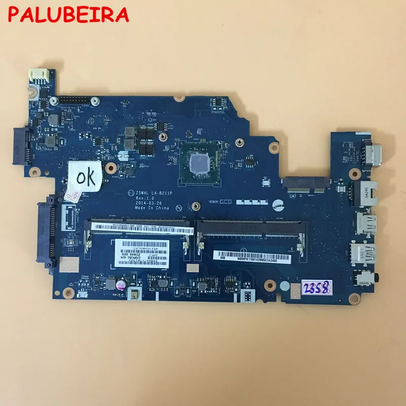 PALUBEIRA NBMPK11001 Z5WAL LA-B211P для acer Aspire E5-511 материнская плата E5-511-P8E8 материнская плата протестирована Быстрая