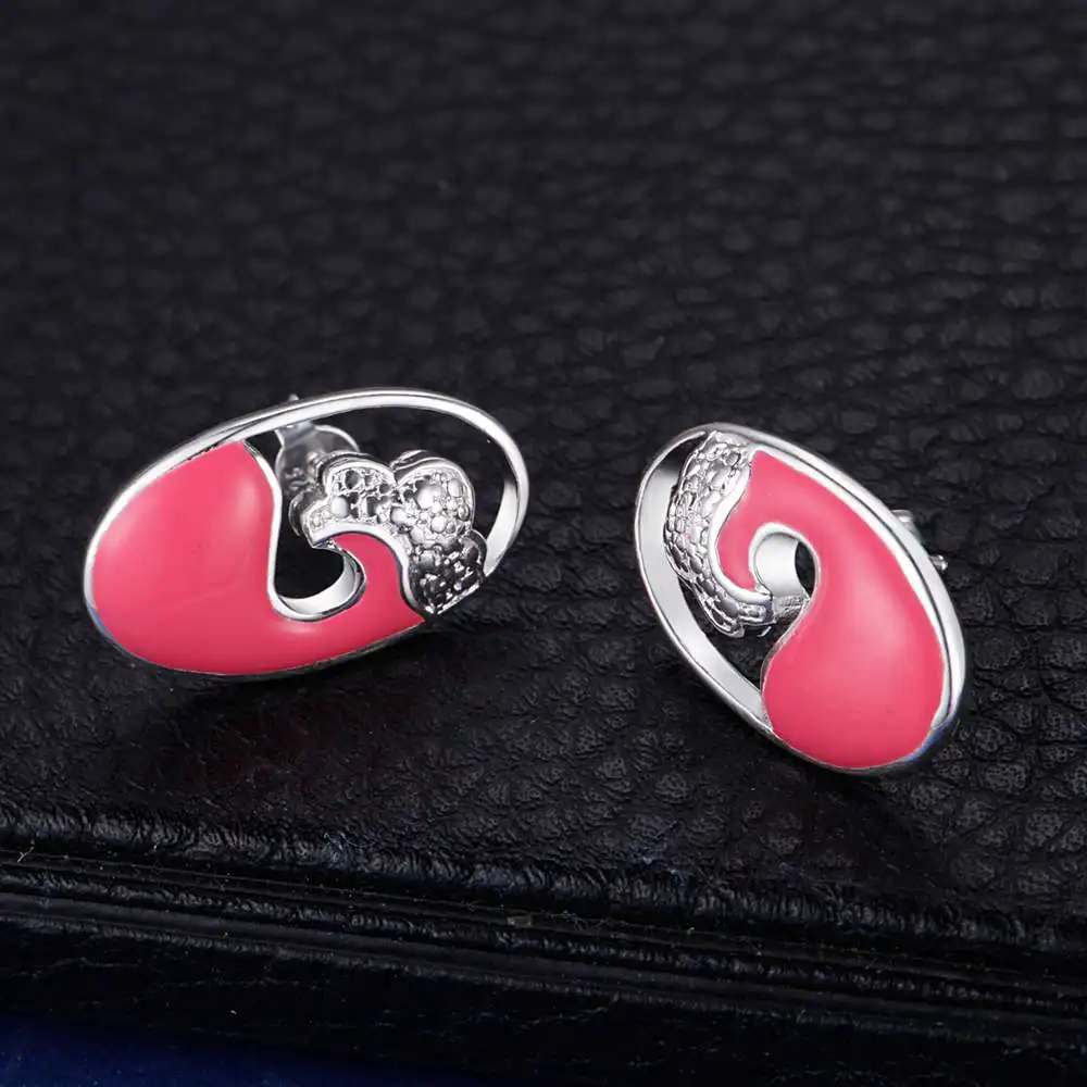 Ярко розовый высокое качество Серебряные Серьги для женщин ювелирные изделия