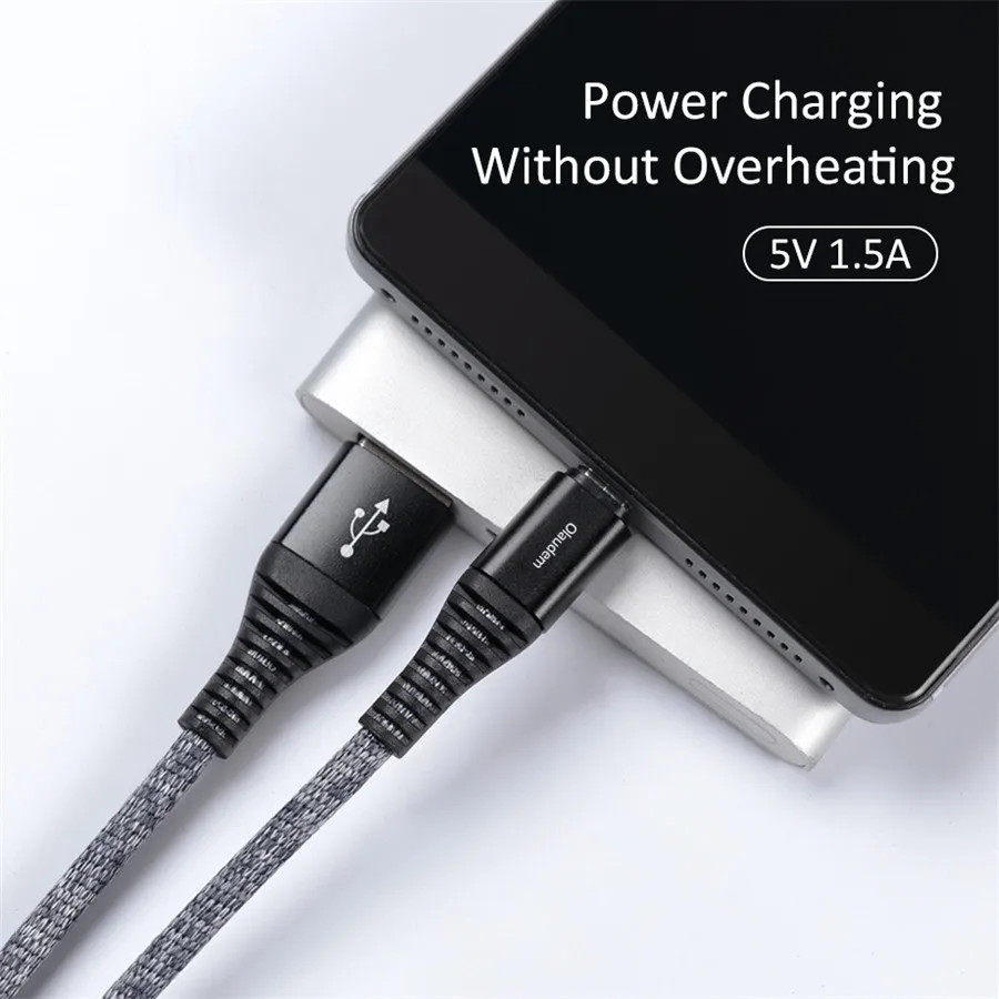 Olaudem Micro USB кабель с хлопковой оплеткой для android устройств 1 м Зарядка телефона