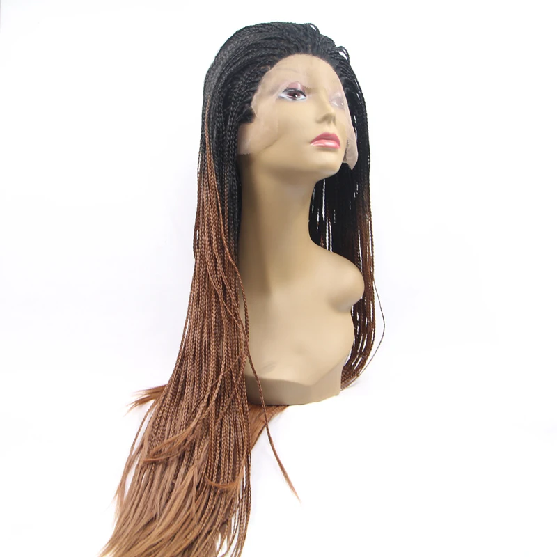 Sylvia черный до коричневый Омбре оплетенные Синтетические Кружева передние парики