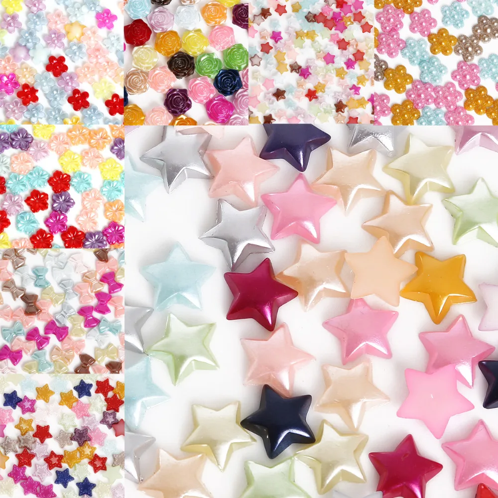 Многослойные Бусины из пластика ABS с плоской задней стороной разные цвета в