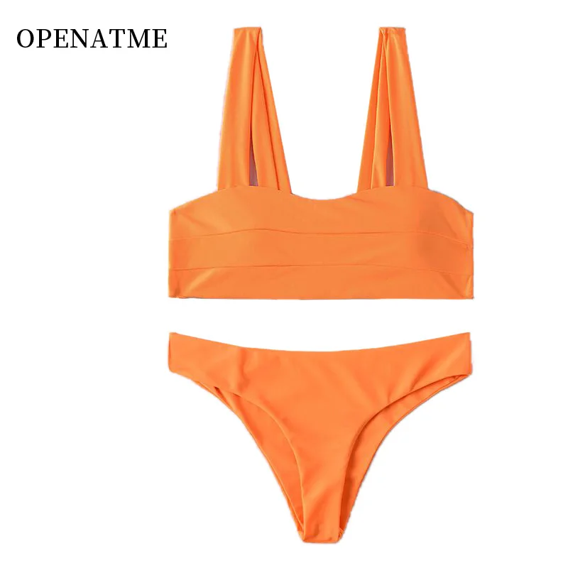 OPENATME облегающие плечи сплошной цвет спинки сексуальный высокоэластичный бикини