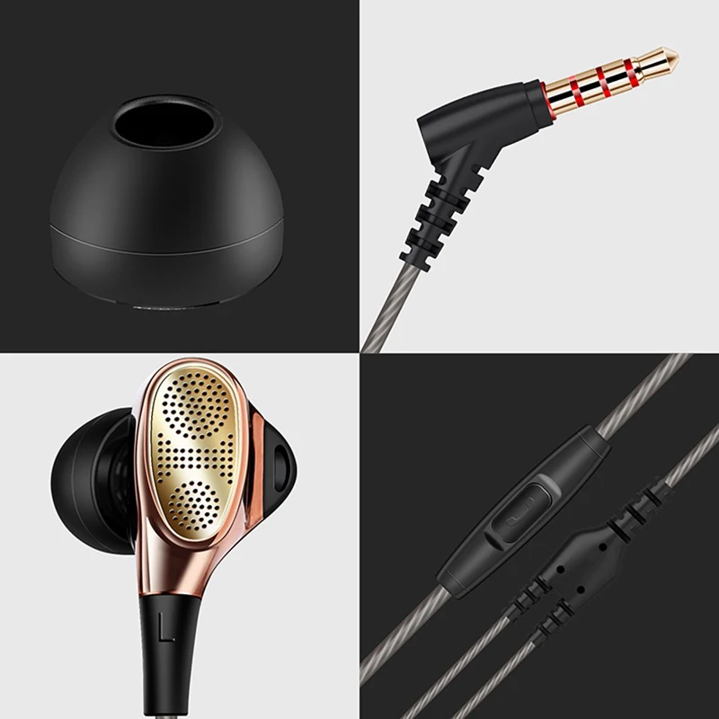 Fonge Новые супер басом HIFI наушники гарнитура двойной Динамический драйвер