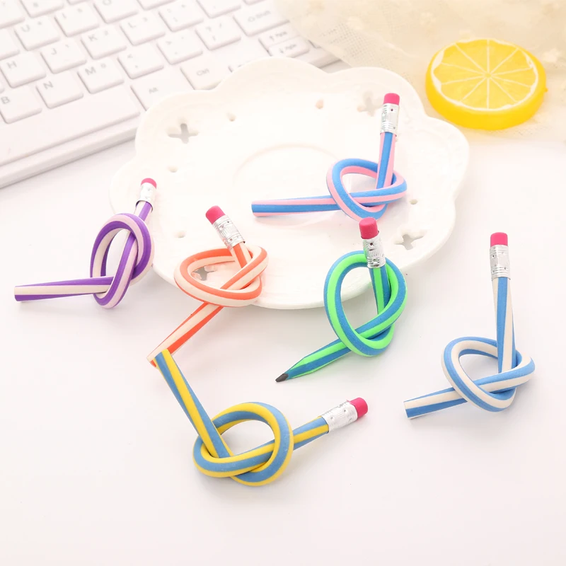 30 шт./лот креативный милый мультяшный мягкий карандаш с резиновым покрытием для