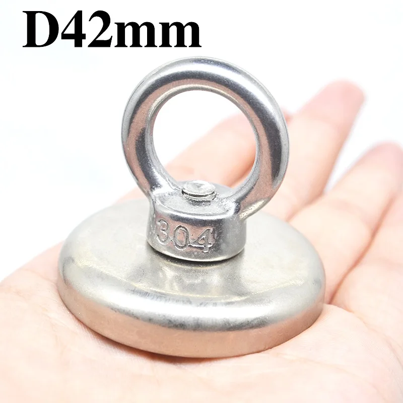 1PCS D42mm HYSAMTA 1 шт. неодимовый магнит супер сильный Мощный круг кольцо спасательный Магнитный рыболовный Постоянный NdfeB крюк Держатель морское оборудование - Цвет: 1PCS D42mm