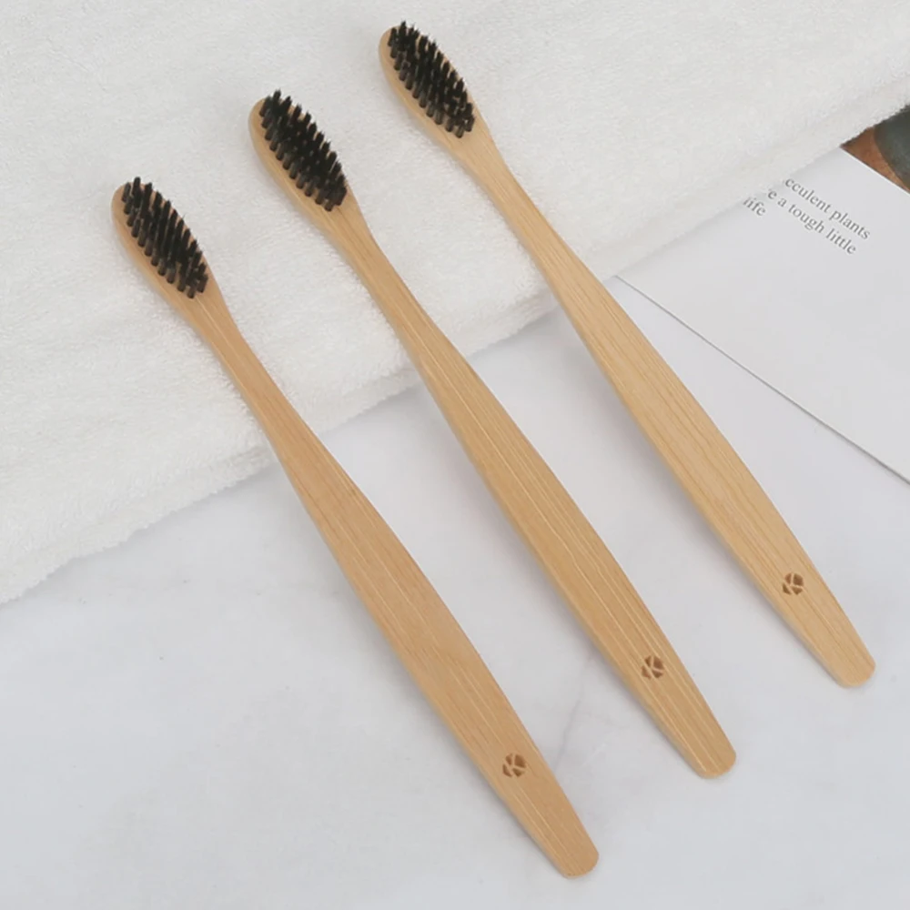 4 шт мягкой щетиной из чистого натурального бамбукового древесного угля Зубная