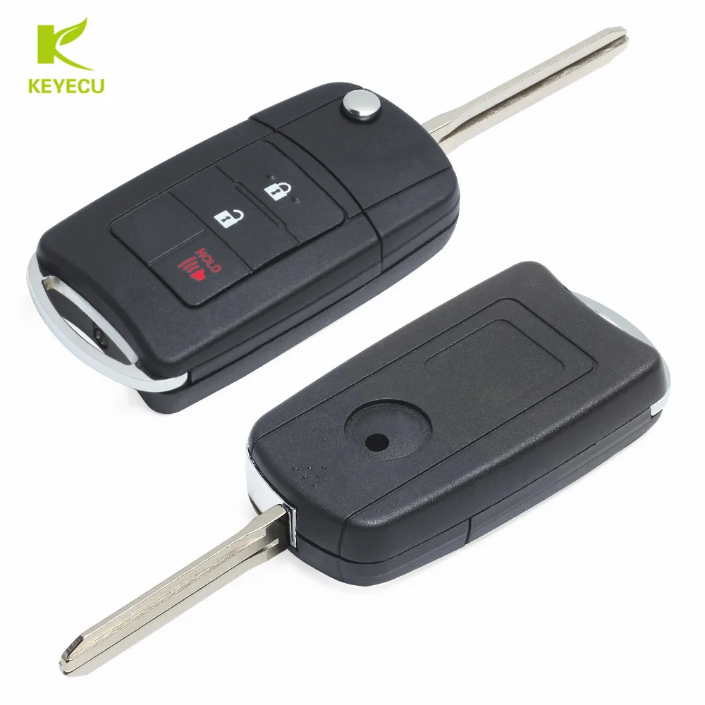 Новинка необработанный раскладной чехол KEYECU для дистанционного ключа-брелока с 2