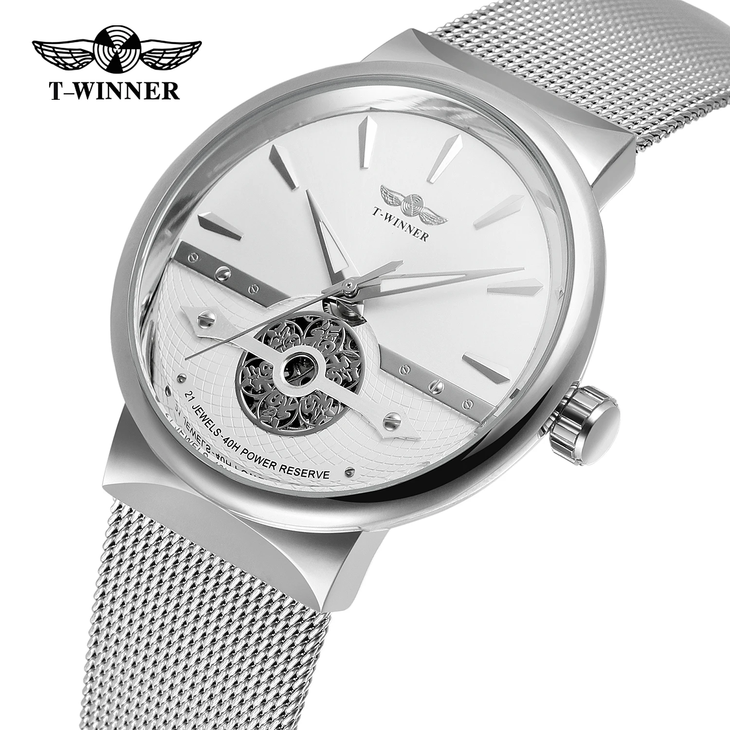 Модные Winner Мужские автоматические механические часы класса люкс