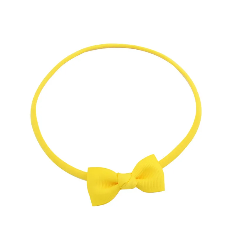 

Newborn Kids Small Mini Grosgrain Ribbon Bow Tie Headband Girls DIY Elastic Thin Head Bands Hairbands Baby Hair Accessories