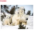 Алмазная вышивка сделай сам, вышивка с белым медведем, алмазная живопись, живопись, мозаика, украшение для детской спальни