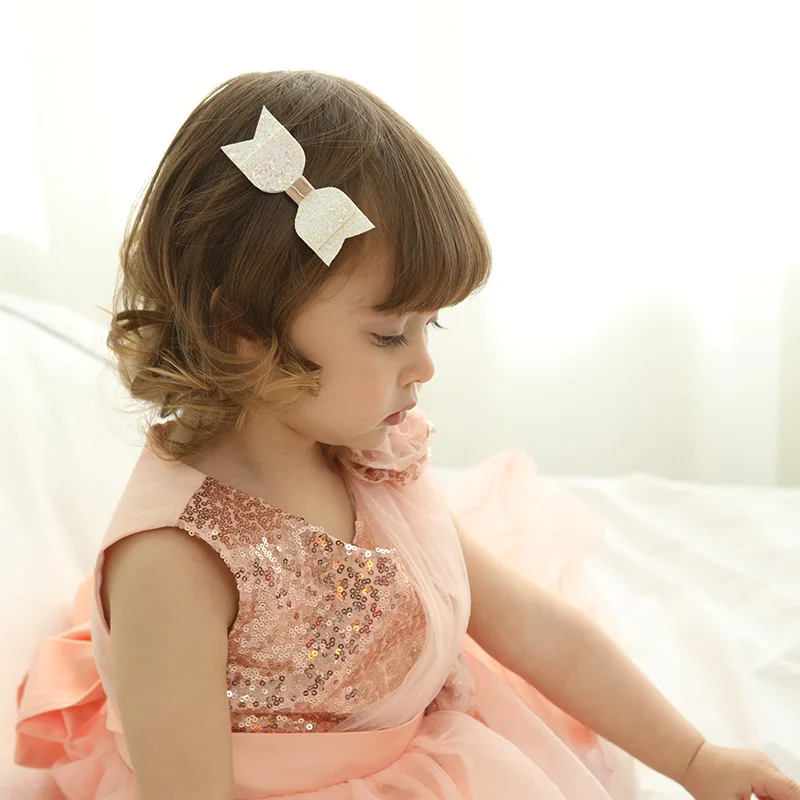 Модные заколки для волос с бантом девочек заколка блестками и новорожденных