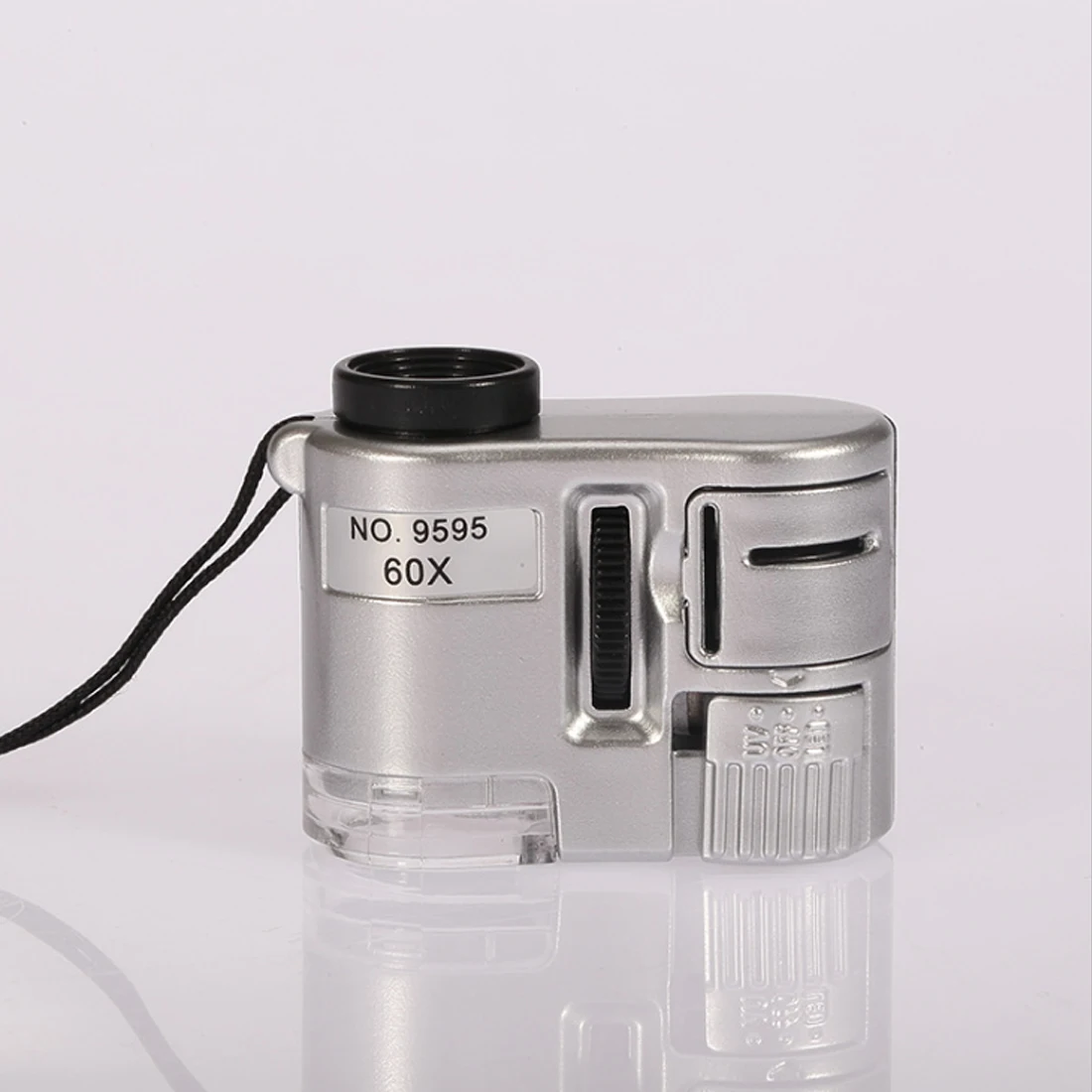 

Mini 60X Pocket Microscope Jewelry Magnifier Loupe Glass LED UV Light