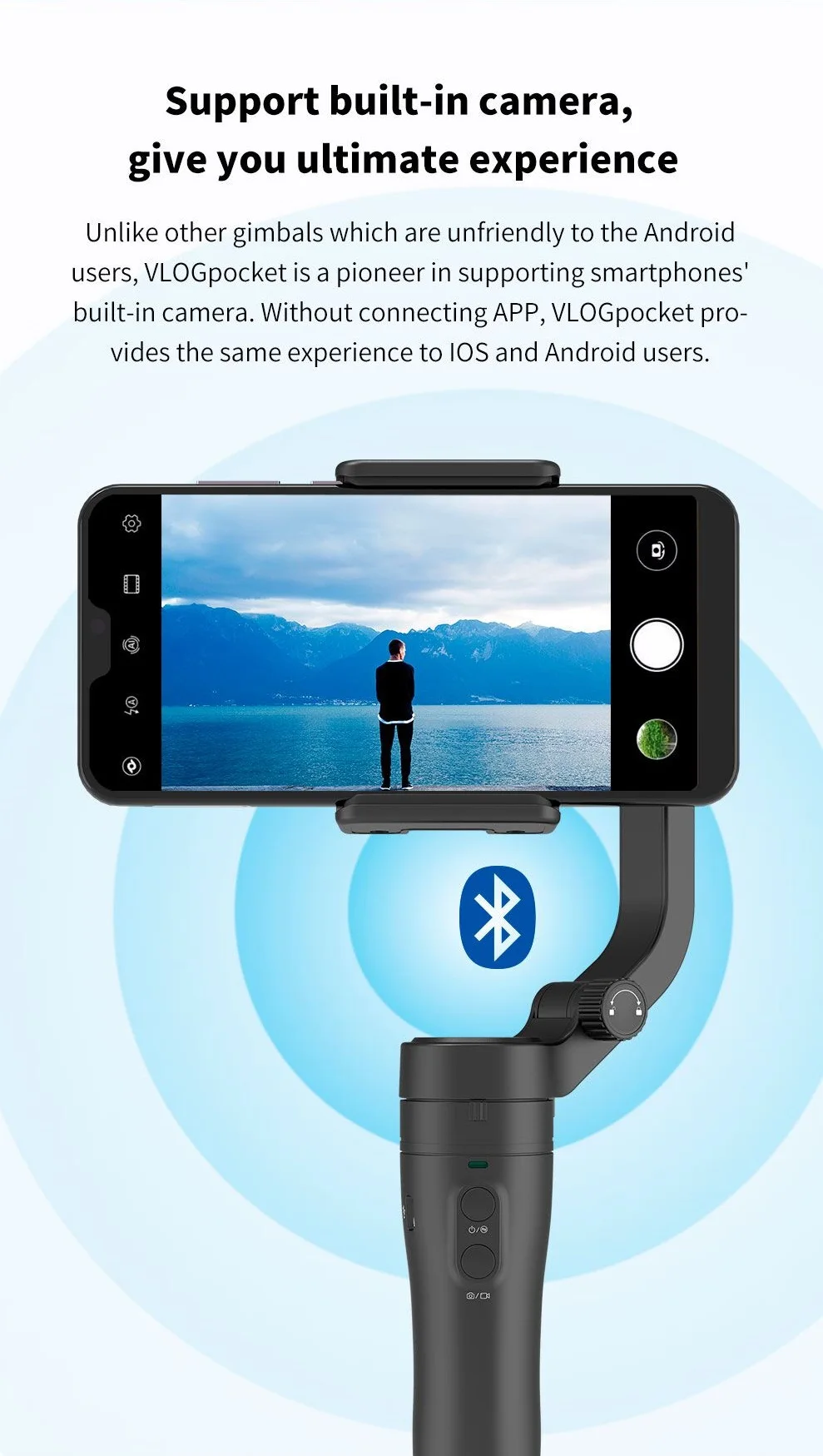 FeiyuTech Vlog карман для смартфона Gimbal 3-осевой портативный монопод с шарнирным замком; розовые складные стабилизатор для Android 240 г Полезная нагрузка