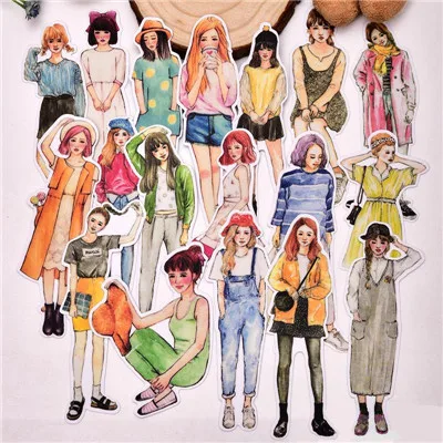 style3 18pcs 17 шт. kawaii милые повседневные классные Стикеры для девочек/для ноутбука, декоративные Стикеры для скрапбукинга/поделки своими руками, фотоальбомы/наклейки на багажник - Цвет: style3 18pcs