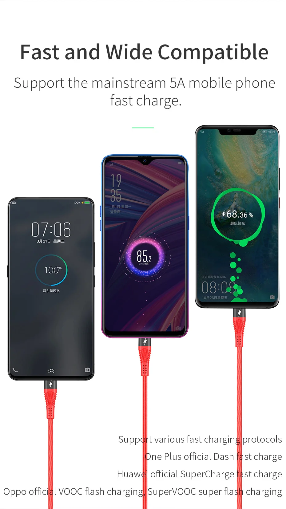 HOCO 5A USB C кабель Supercharge usb type C кабель для huawei mate 20 P30 P20 Pro Lite быстрое зарядное устройство кабель для samsung S10 S9
