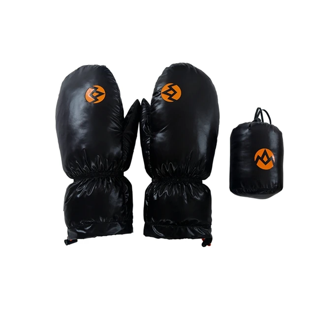 1 Pair Black Aegismax 95% белые перчатки с гусиным пухом, ветрозащитные теплые перчатки с полными пальцами, для походов, кемпинга, зимнего сна, теплые, 4 цвета - Цвет: 1 Pair Black