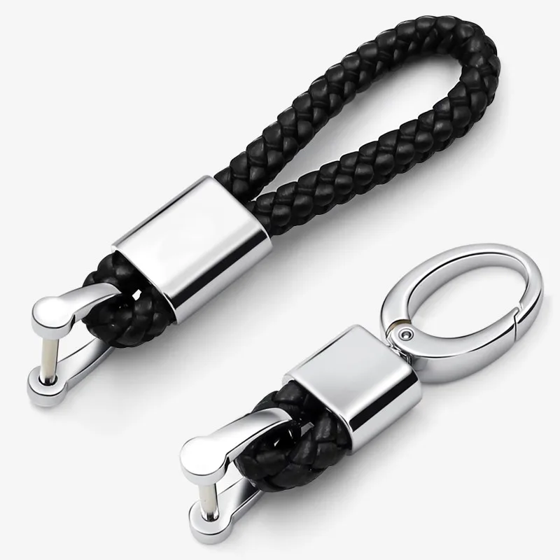 Ручной Тканый кожаный+ металлический автомобильный брелок для Suzuki Toyota Honda Lexus Ford Jeep авто брелок кольца держатель