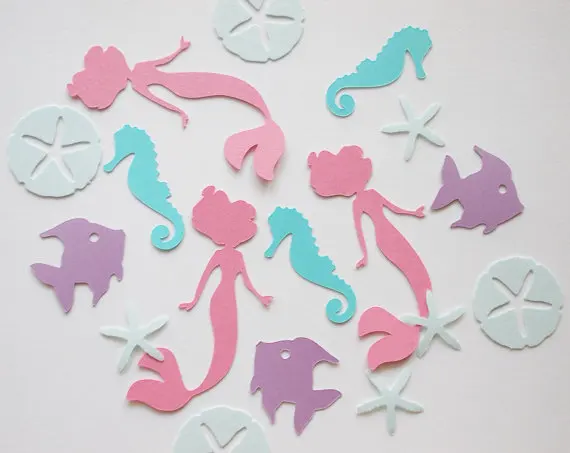 B. Русалка подводный мир детский день рождения тема декоративный красочный стиль