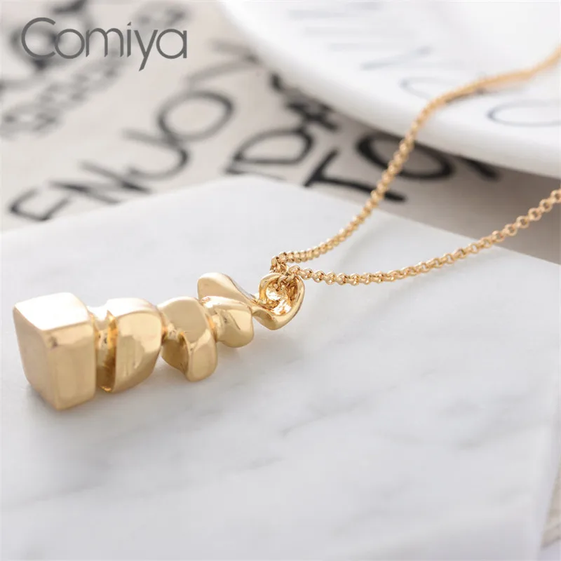 Comiya Women Jewelry Geometric Pendant Necklace Fashion Boho Zinc Alloy Long Link Chain Necklaces Indian Feminino Chains | Украшения и