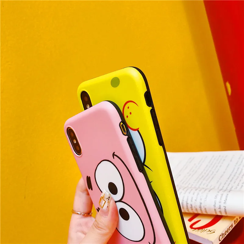 Американская анимация SpongeBob квадратных брюк чехол-бампер чехол для iPhone 6 S Plus 7 plus 8