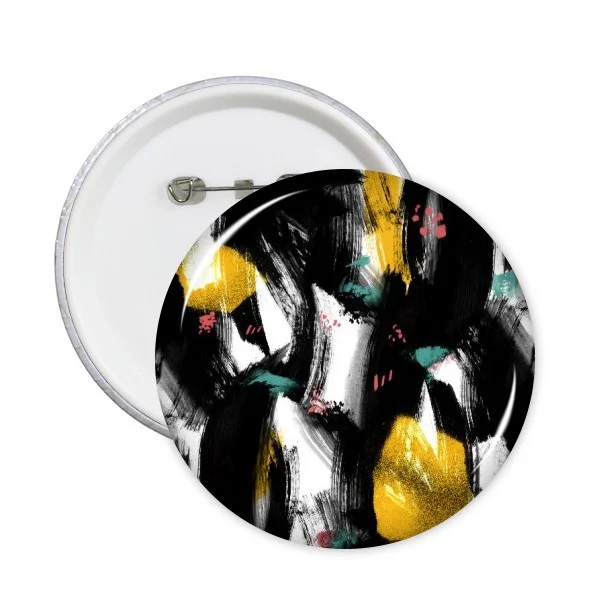 Printing Repeat Cloth Yellow Orange Brown Red Blue Colorful Circular Art Grain Illustration Pattern Round Pin Badge Button 5pcs | Дом и сад