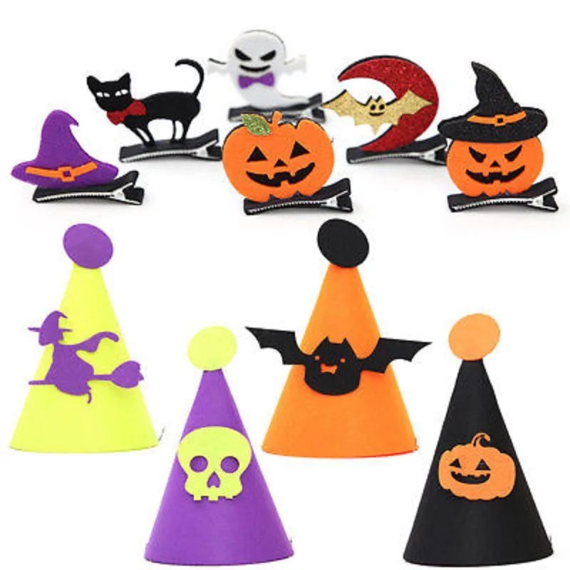 Шикарные детские заколки для волос ручной работы на Хэллоуин маленьких девочек