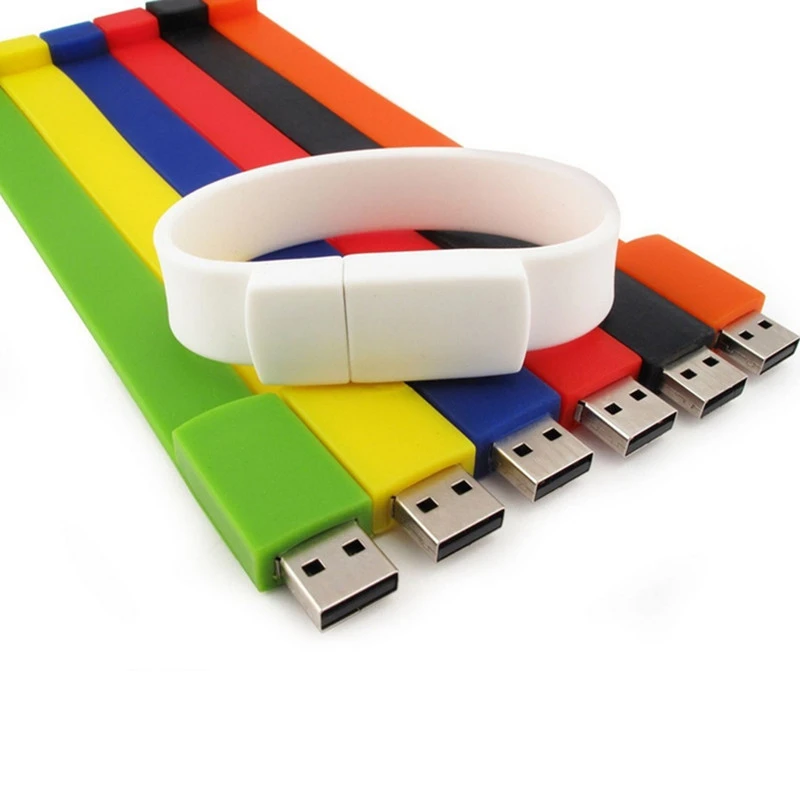 BRU 4GB8GB16GB32GB USB флеш-накопитель для Подарочный силиконовый браслет Флешка дисковая