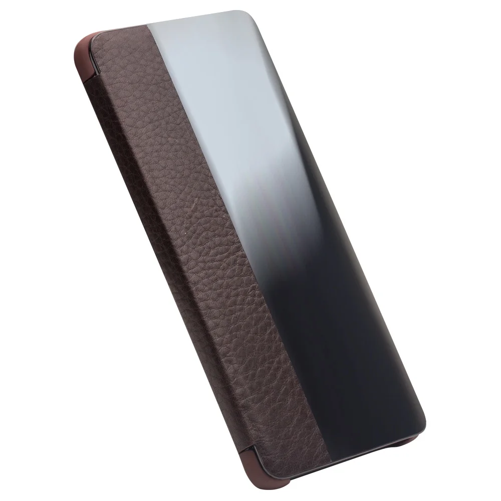 QIALINO Роскошные Натуральная кожа флип чехол телефона для huawei P30 ручной работы чехол с окошком для huawei P30 Pro 6,47 дюйма - Цвет: P30 Brown