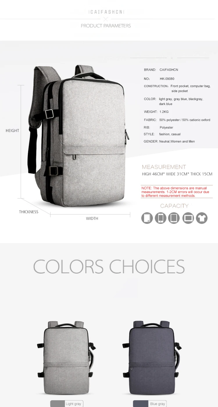 Cai Band Waterproof Laptop Backpack Unisex Multifunctional Suitcase Design Backpacks Men Business Travel Large Capacity Bags | Багаж и