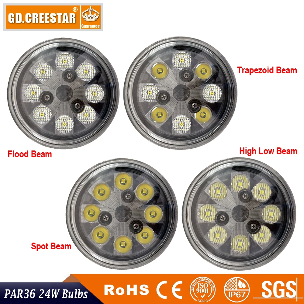 GDCREESTAR PAR36 LED work lights For Agriculture / Tractor Car Taxi Landscape Aircraft 8 bulbs IP68 1550 Lumens x 8pcs | Автомобили и