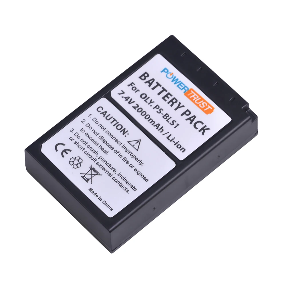 Фотоаккумулятор PowerTrust 2000 мАч BLS 1 BLS1 для фотовспышки OLYMPUS E400 E410 E420 E450 E620|Цифровые
