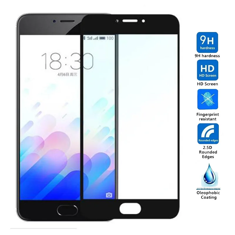 Полное покрытие из закаленного стекла для Meizu M6 Pro 6 7 5 Plus M3 Max защитная пленка