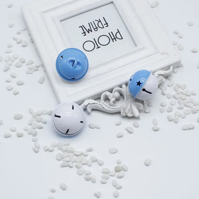 Blue and white 10 шт./компл. Мини Мода красочные металлические колокольчики украшения Рождественские украшения кулоны для животных Ключ DIY ремесла аксессуары - Цвет: Blue and white