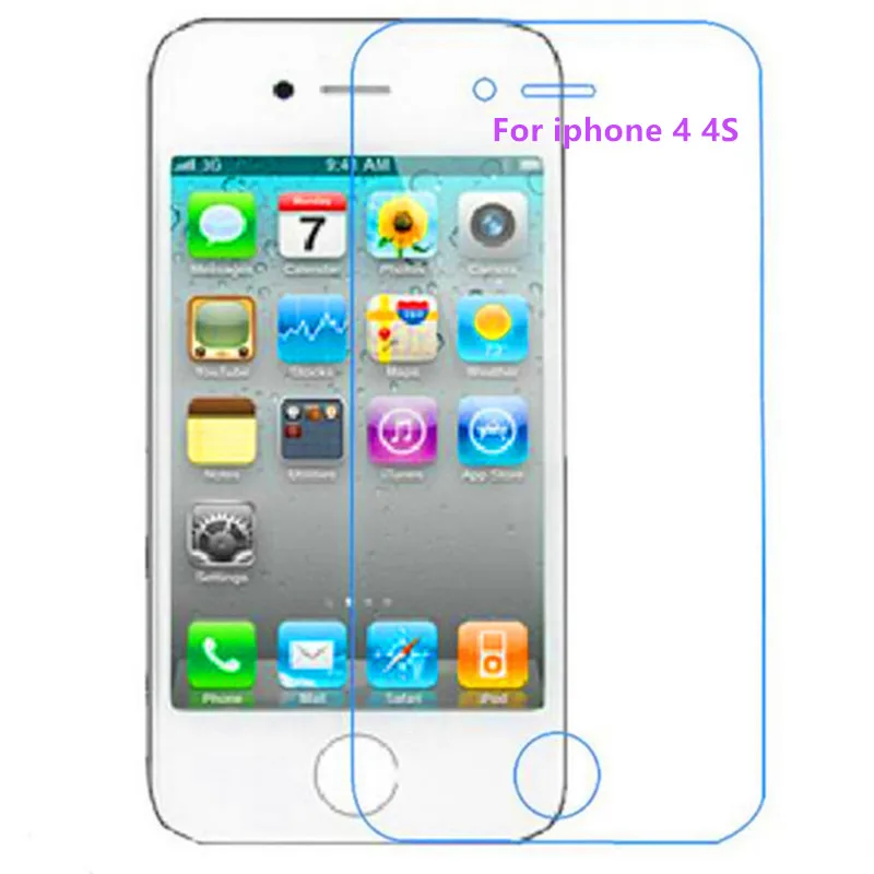 Высокое качество закаленное Стекло Экран протектор Закаленное Мембрана для iphone 4