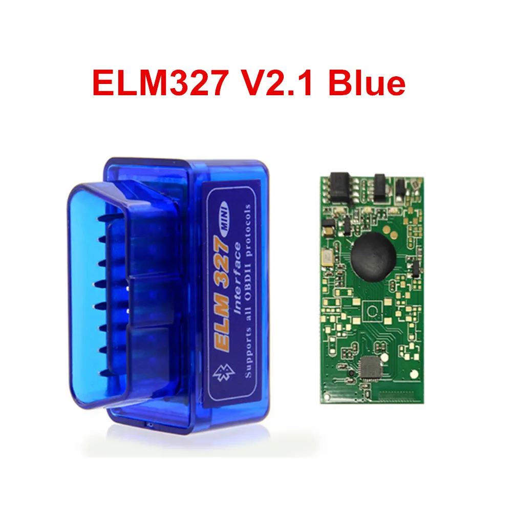 ELM327 V2.1 Blue ELM327 V1.5 Bluetooth с чипом PIC18F25K80 OBD2 адаптеры для бортовой диагностики, версия II сканер для Android/PC Поддержка OBD2 протоколы+ ELM327 v2.1 - Цвет: ELM327 V2.1 Blue