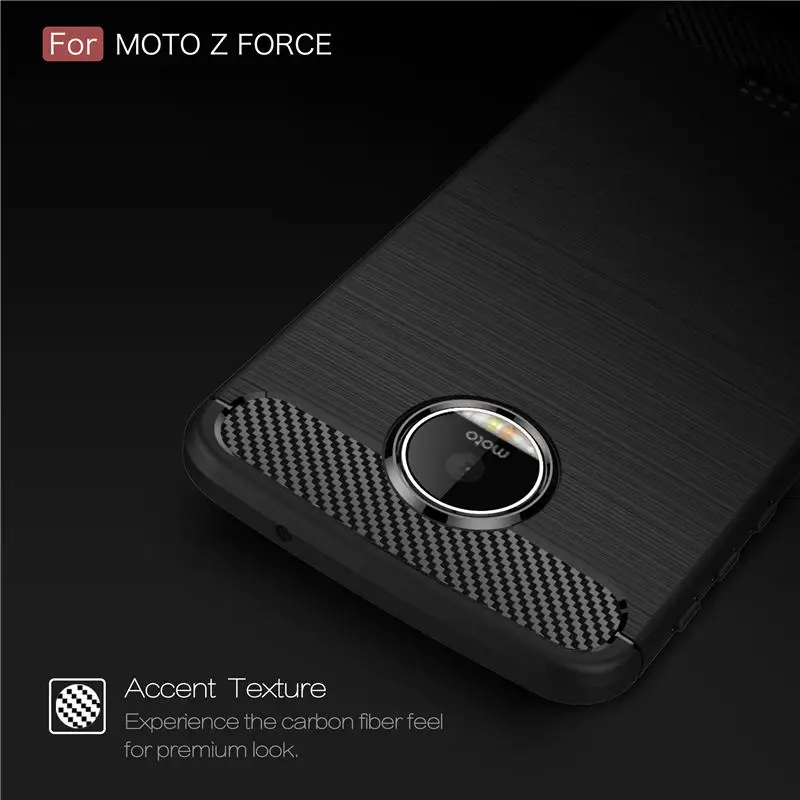 Jdble Новый углерода Волокно рисунок антидетонационных Панцири Чехол для Motorola Z Play