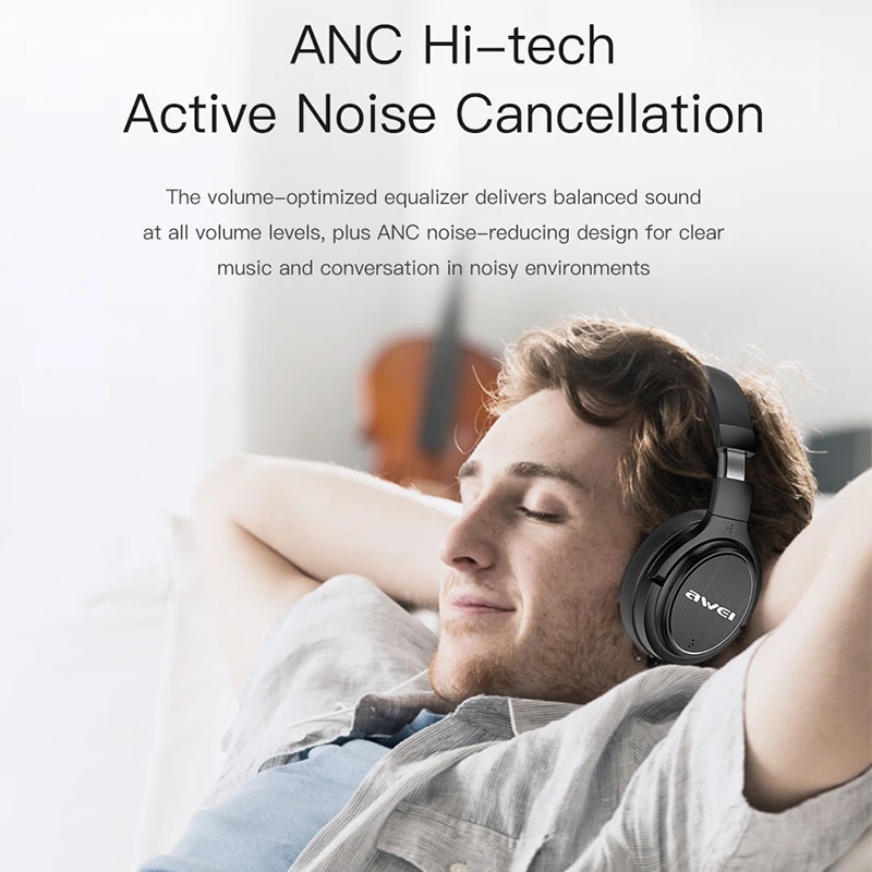 AWEI A950BL беспроводные наушники bluetooth ANC шумоподавление стерео наушники с микрофоном Спортивная гарнитура handfree наушники