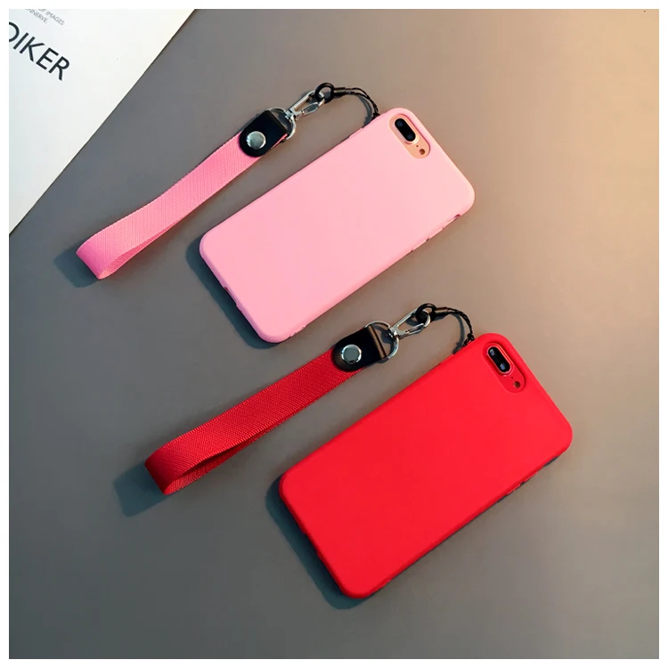 Силиконовый чехол для телефона из ТПУ для iphone 7plus 6 6s 6plus 7 8 8plus матовый однотонный силиконовый чехол для iphone XS MAX XR с ремешком