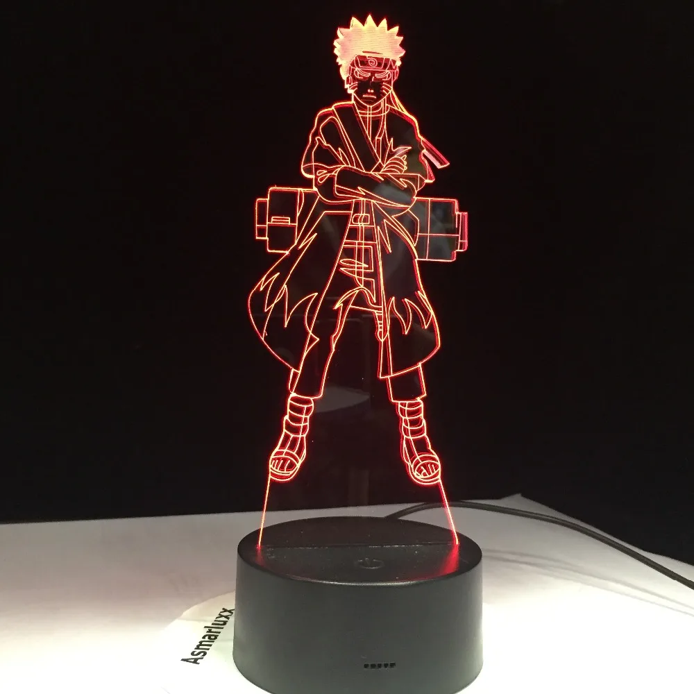 Героя аниме Наруто Аниме 3D светодиодный визуальный сенсорная кнопка Usb