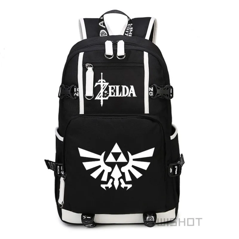 WISHOT The Legend of Zelda: Дыхание Дикого ссылка рюкзак Многофункциональный USB зарядки световой мешок - Цвет: Black2