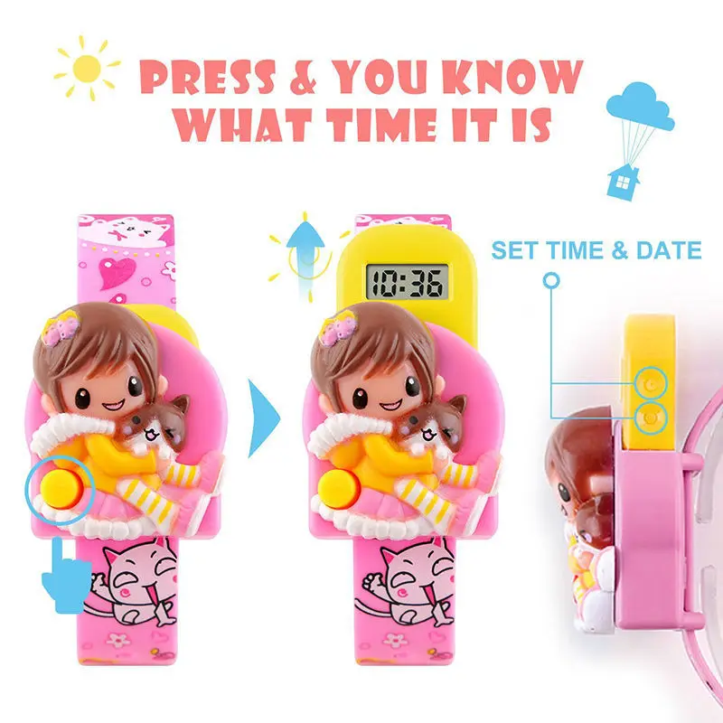 

SKMEI New Children Watches Cartoon Flower Strap Girl Watch For Kids Fashion Digital Wristwatches Relogio Relojes Xfcs 1240