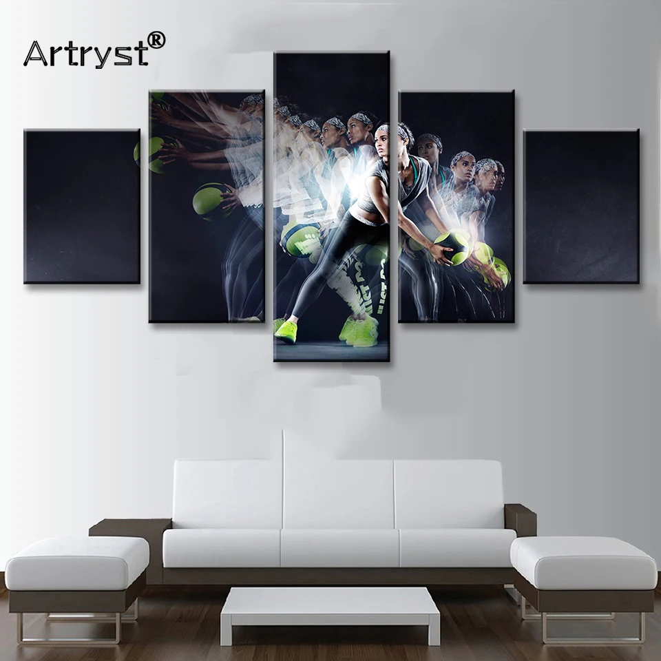 Artryst HD современной женщины Фитнес мяч картина на спортивную тематику Стена