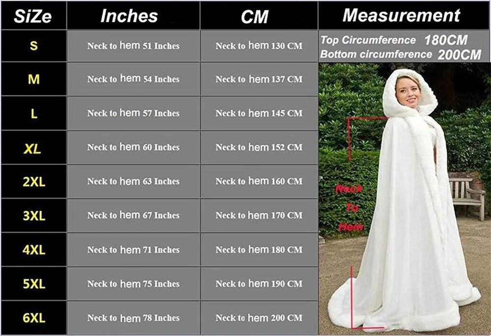 Faux Fur Bolero Cape for Women Floor Length Warm Bridal Cloak Stole Wedding Hooded Bride | Свадьбы и торжества
