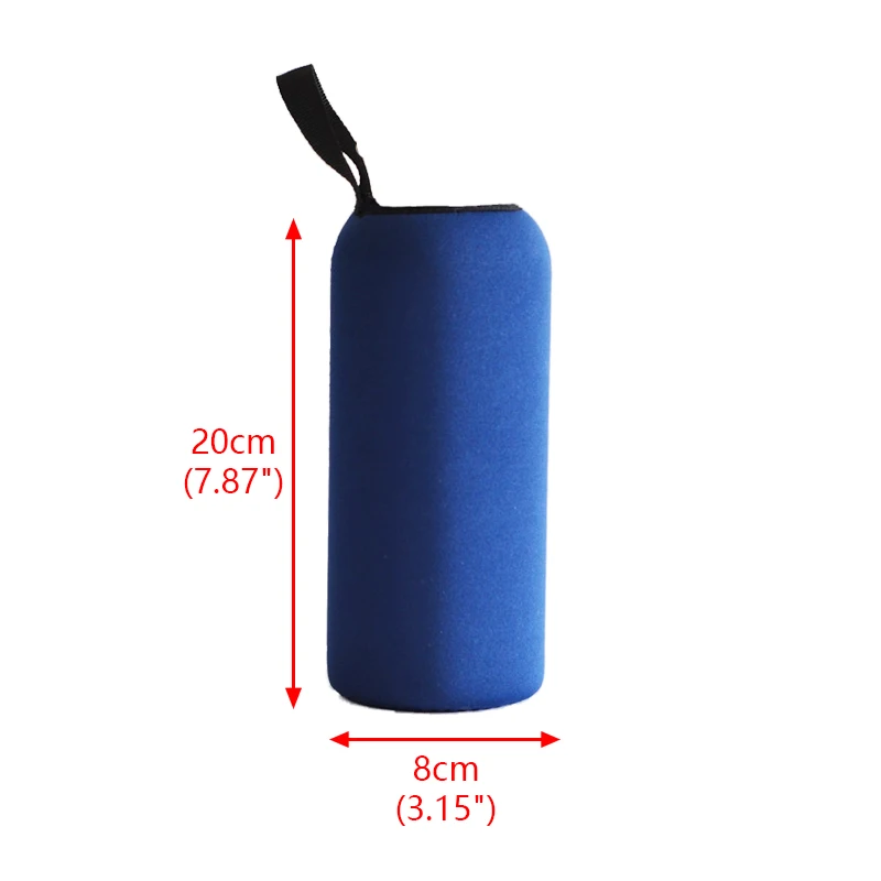 20x8 cm Blue Изолятор сумка для бутылок из неопрена чехол держатель чайник Чехол для 350-1000 мл бутылка для воды для спорта на открытом воздухе - Цвет: 20x8 cm Blue