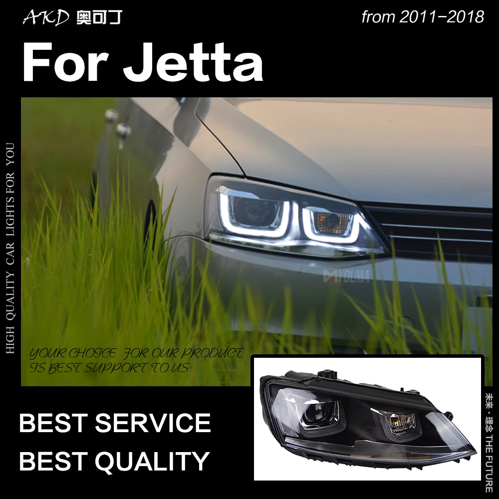 AKD автомобильный Стайлинг Головной фонарь для VW Jetta фары 2011- Jetta Mk6 СВЕТОДИОДНЫЙ Фонарь Ангел глаз Drl Hid биксенон авто аксессуары