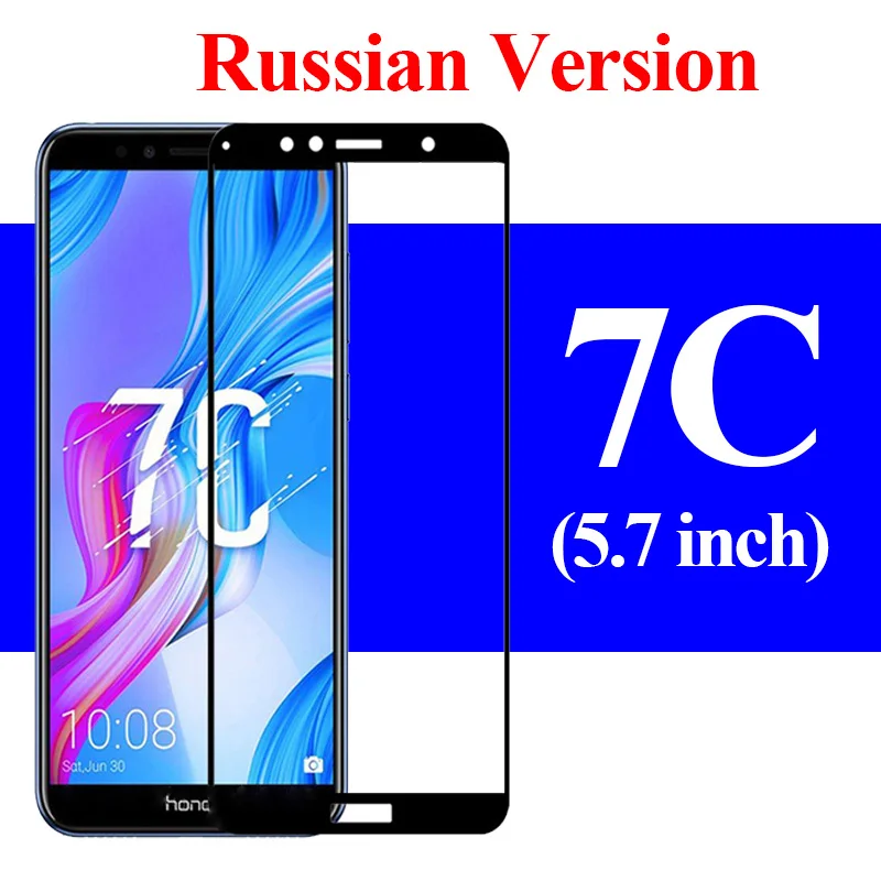 Russia 7C Защитное стекло на Honor 7a pro 7c 8a 8x max 8c 7x7 s 8 a c x Для huawei xonor armor закаленное защитное стекло a7 c7 c8 - Цвет: Russia 7C