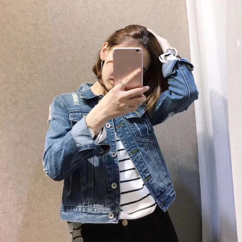 women popular new 2018 Women Basic Coat Denim Jacket Winter For | Женская одежда